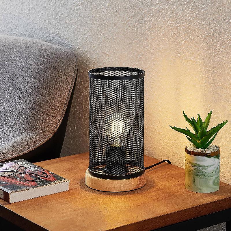 LINDBY KIRIYA LAMPE À POSER AVEC ABAT-JOUR GRILLE