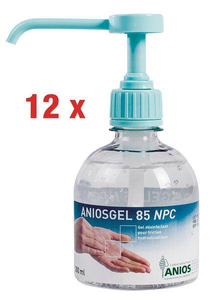 LOT DE 12 GELS HYDROALCOOLIQUES ANIOSGEL 85 NPC 300 ML