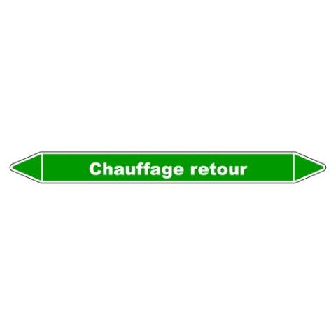 LOT DE 3 - MARQUEUR TUYAUTERIE - CHAUFFAGE RETOUR - VINYLE LAMINÉ 250 X 26 MM