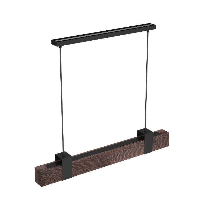 LUMINEX SUSPENSION LINÉAIRE EREN, À 5 LAMPES, BOIS FONCÉ