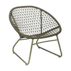 NOW'S HOME - Fauteuil Lounge Outdoor Bao Bao Tresse - Vert Olive   75x71.5x72.5cm - 3256390228129_0