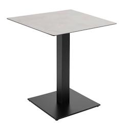 Oviala Business Table à manger 70 x 70 cm revêtement béton gris clair - gris métal 113202_0