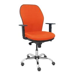 Piqueras y Crespo Silla Jorquera respaldo bali naranja oscuro asiento bali naranja oscuro base cromada y ruedas parqué - orange multi-matériau 15SB3_0