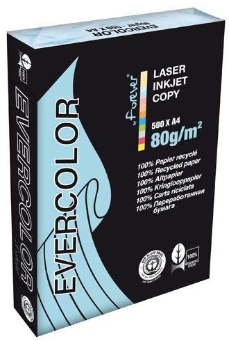 LOT DE 5 - PAPIER A4 COULEUR BLEU CLAIR 80 G CLAIREFONTAINE EVERCOLOR - RAMETTES DE 500 FEUILLES