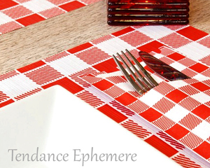 Set de table jetable set de table papier vichy rouge 31x43cm  ref. Produit : stvrg31g500_0
