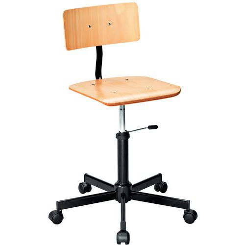 SIÈGE D'ATELIER EN BOIS AVEC PATINS ASSISE HAUTEUR 47 À 62 CM - LINEA FABBRICA