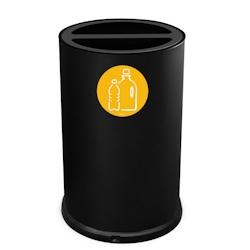 Stil Casa poubelle de tri sélectif, Ø 45 x h. 72 cm, acier peint, deux compartiments, pictogramme magnétique, 100 litres, noir. - 992 N_0