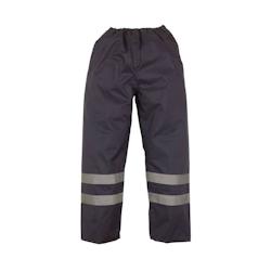 Surpantalon haute visibilité imperméable YOKO - XXL bleu marine - Polyester avec bandes réfléchissantes_0