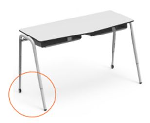 Table double - Team Double-E - réglable en hauteur 76 cm - structure tubulaire métallique en U inversé_0