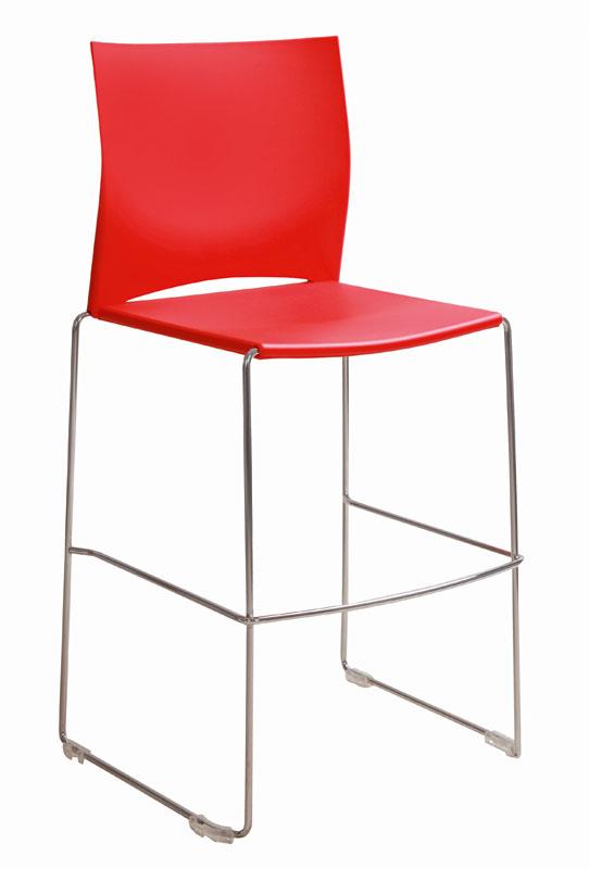 Tabouret de bar Web Bar - structure en acier chromé - siège et dossier en PVC - empilable jusqu'à 8_0