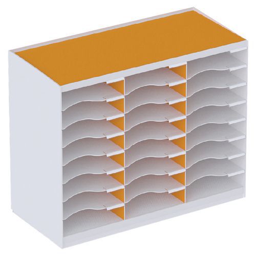 TRIEUR MONOBLOC 24 CASES BLANC ET ORANGE - PAPERFLOW