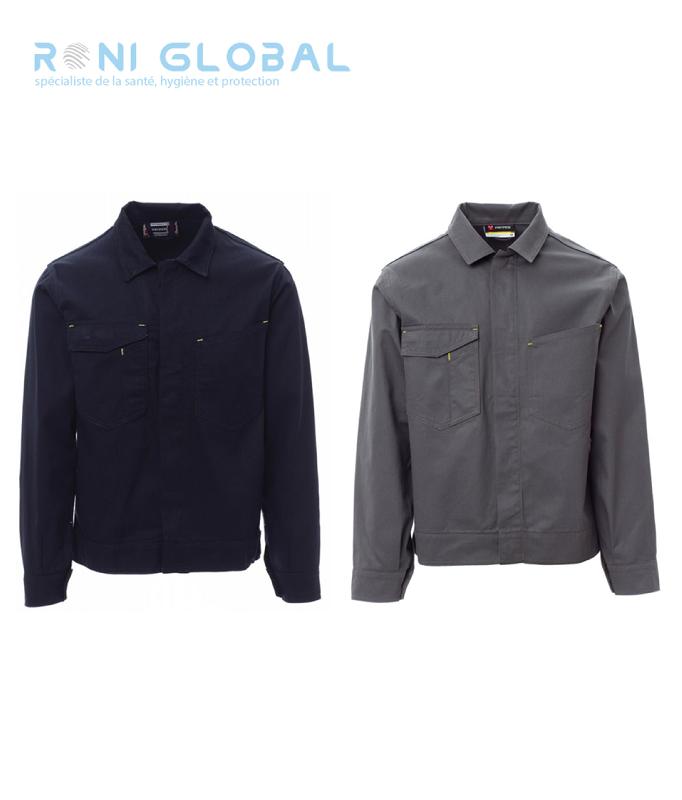 Veste de travail industrie - taille réglable à velcro, porte-smartphone, 100% coton - CABIN PAYPER_0