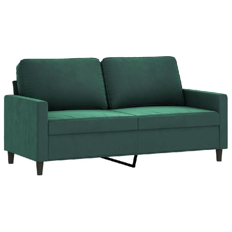 VidaXL Canapé à 2 places Vert foncé 140 cm Velours Modèle Uermontix - 359201_0