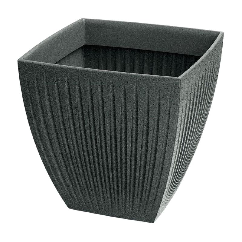 WellHome - Pot en plastique rotomoulé 69L Ø48x48cm en coloris Gris Graphite - Latia Square MIDL - gris plastique WH17284_0