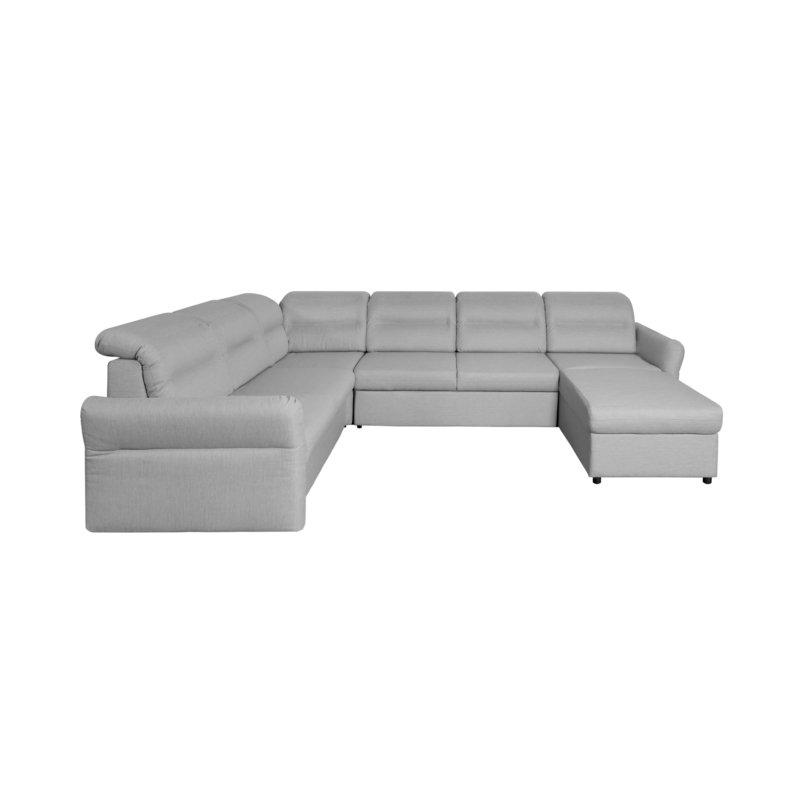Canapé panoramique modulable convertible avec coffre Garden - tissu gris - 331 cm x 256 cm_0