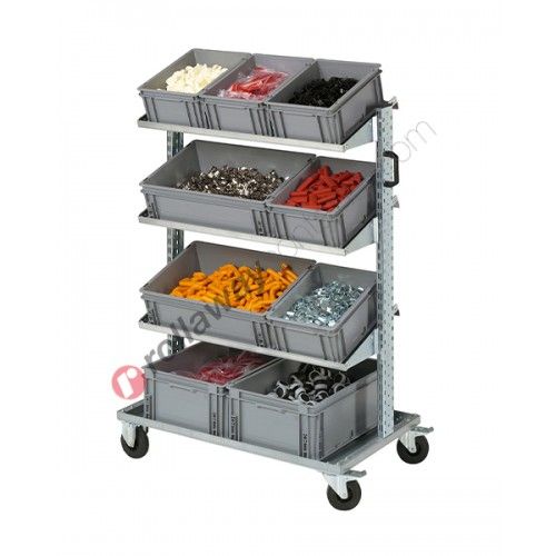 Chariot porte bac - rollaway container Smart 103 - acier galvanisé avec bacs en plastique, 300 kg de capacité_0