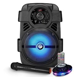 Enceinte autonome mydj sonic08 à led - 400w - application smartphone usb/bt/aux - télécommande + micro karaoké + ovni - 3701123941894_0