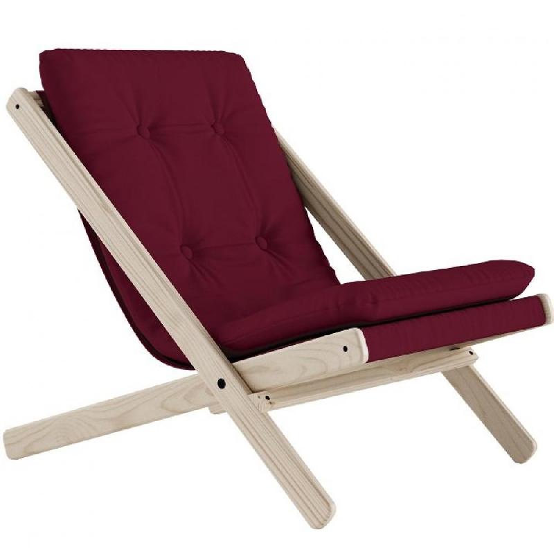 FAUTEUIL FUTON BOOGIE HÊTRE MASSIF COLORIS BORDEAUX_0