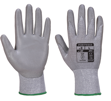 Gant anti-coupures noir et gris XL - Paume enduite PU - Jauge 18 - Référence AP31K7RXL_0