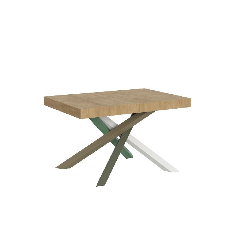 Itamoby Table Extensible 120/380X90 Cm Volantis Chêne Naturel Pieds Multicolores 4/A - marron 8050598907467_0