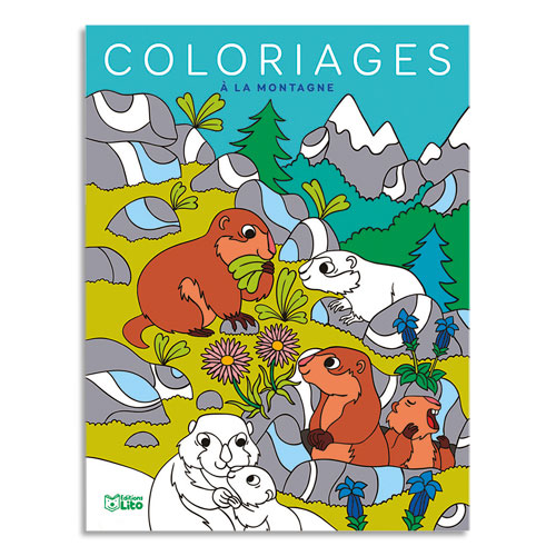 LIVRE DE COLORIAGE LITO DIFFUSION - 64 PAGES - 205X270 - THEME A LA MONTAGNE