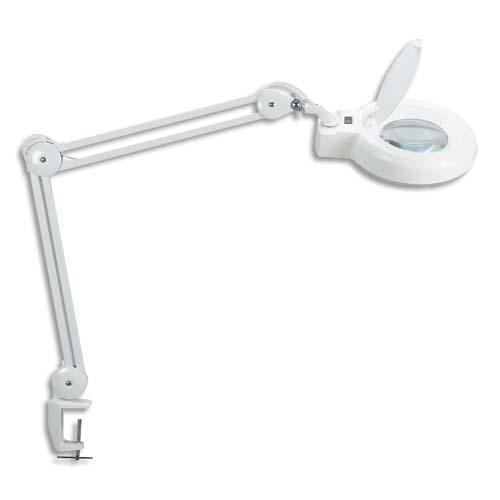 Maul lampe viso loupe led, blanc, 90 led intégrées, bras métal, orientable sur 360°, avec pince