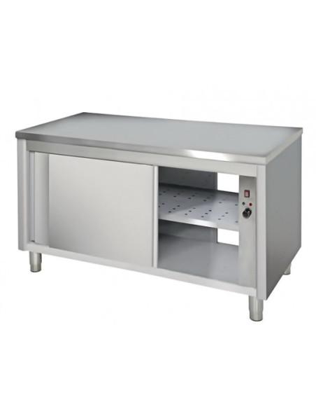 Meuble inox chauffant central portes coulissantes  Référence: MCC1060_0