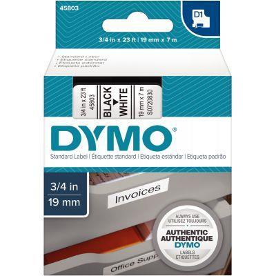 Ruban cassette Dymo 19 mm x 7 m noir et blanc - Système D1 mono-cassette pour modèles compatibles_0