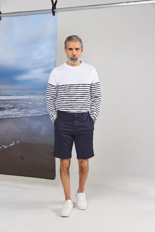 Short Chino Stretch Homme - Réf: FR605 - 97% coton, 3% élasthanne - Marque: Front Row_0