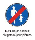 Signalisation d'obligation et de fin d'interdiction type b41_0