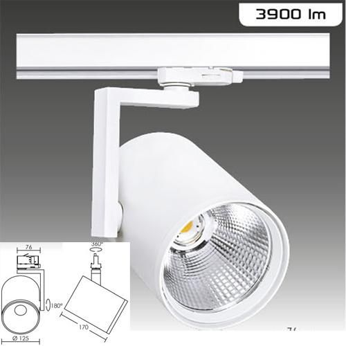 Spot blanc hiten 37 led 37w 4000k pour rail 3all aric_0