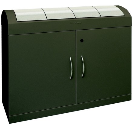 Station de tri sélectif 4 bacs 4x45L - Coloris mokka - Clapets inox - Garantie 5 ans_0