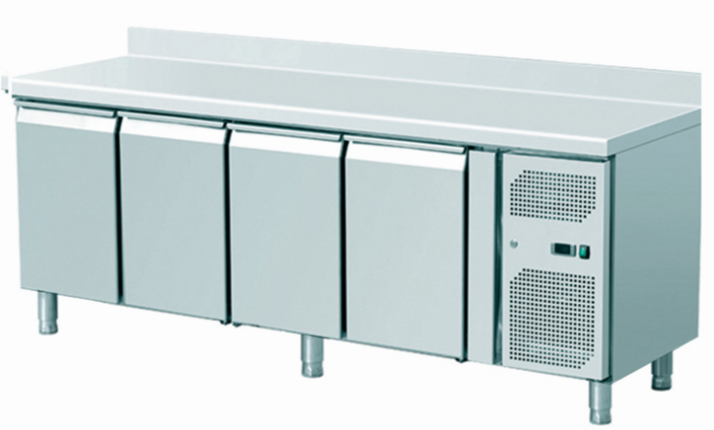Table réfrigérée professionnelle 4 portes avec dosseret 553 l ventilé -2 / +8°c - THSNACK4200TN_0
