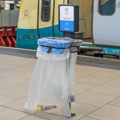 TSU - Poubelle publique Glasdon - 110 à 180 litres - Unité de rétention de sac_0