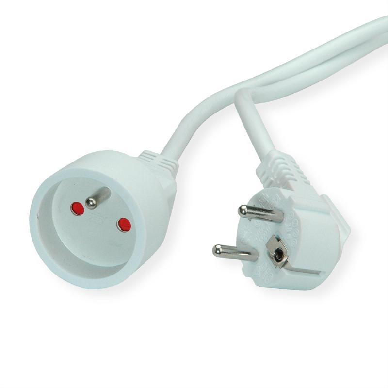 VALUE Câble prolongateur, prise type UTE, blanc, 5 m_0