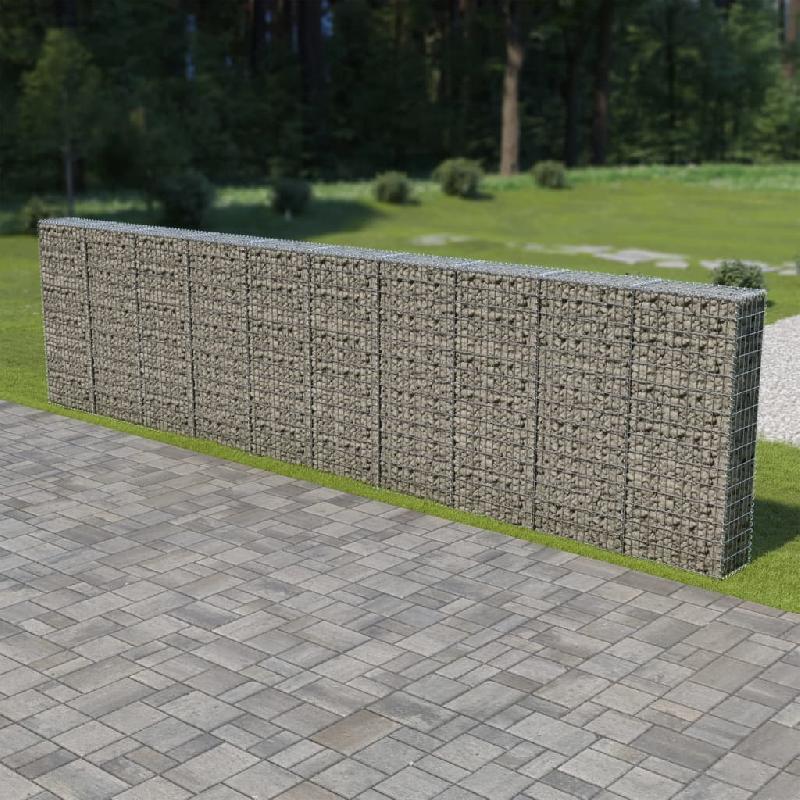 Vidaxl mur à gabion avec couvercles acier galvanisé 600 x 30 x 150 cm 143585_0