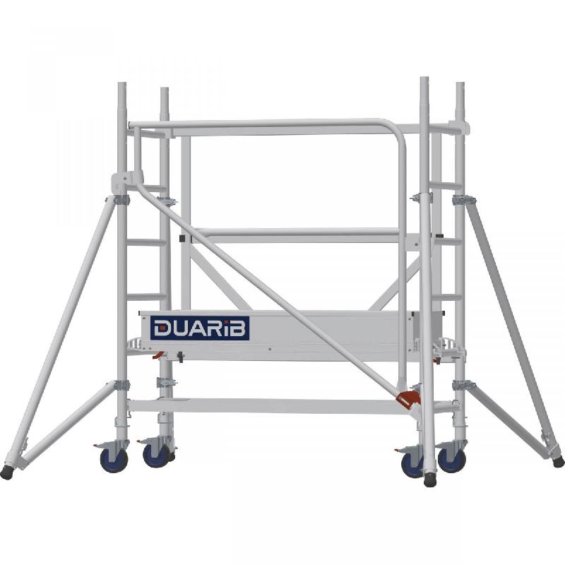 Échafaudage roulant aluminium DOCKER Mini - Hauteur de travail : 2,60 m - DUARIB - 7014001_0