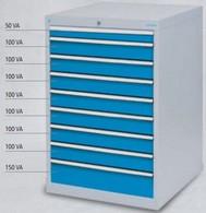 Armoire d'atelier à tiroirs R 24-24 - 9 tiroirs avec tiroirs à extension 100% et mécanisme anti-basculement_0