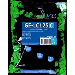 Cartouche d'encre compatible écologique Brother MFC J4410DW/J4510DW (LC125XLC) Cyan 16,6ml avant août 2014 - Référence B125XLCS_0