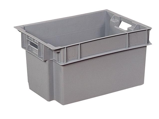 Caisse plastique Minerva 50 litres - 600x400xH.300 mm - Gerbable et emboîtable_0