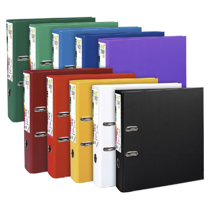 CLASSEUR A LEVIER A4 EXACOMPTA MAXI PREM'TOUCH EN POLYPROPYLENE - DOS 8 CM - COLORIS ASSORTIS - LOT DE 10