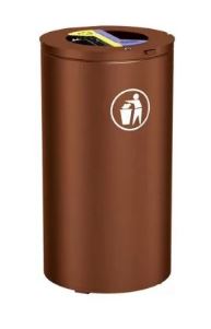 Corbeille Tri Sélectif Olbia - 2×60 L - Double Compartiment - Acier et Tôle avec Serrure à Clé Triangle_0