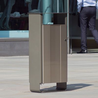 Electra - Poubelle publique Glasdon - 60 à 65 litres avec cadre en acier revêtu et panneaux Vandalex_0