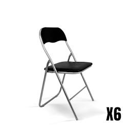 Furniture Style Lot de 6 chaises pliantes noires. Modèle Sevilla - noir plastique JJJ0028NGX6_0