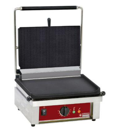 Grill panini XL DIAMOND - plaques inférieure lisse et supérieure rainurée - fonte émaillée brevetée - 360x240 mm_0