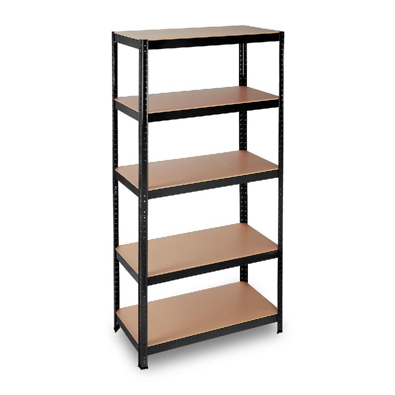 Helloshop26 - Étagère de rangement charge lourde ajustable 180 x 90 x 45 cm usage garage jardin en MDF noir 13_0006456 - noir métal 3000243120050_0