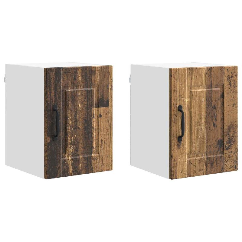 Helloshop26 - Lot de 2 armoires murales de cuisine modernes avec étagères 30 x 31 x 40 cm en bois d'ingénierie bois ancien 02_0054218 - Bois massif_0