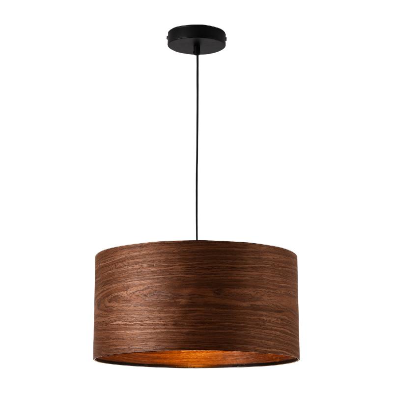 Lampe à suspendre suspension 60 watts en métal 40 cm effet bois noir 03_0005258_0