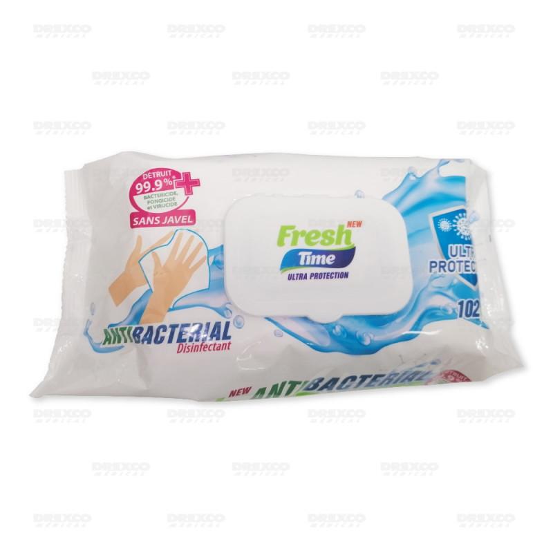 LINGETTES DÉSINFECTANTES VIRUCIDES - ANTIBACTÉRIENNES FRESH TIME