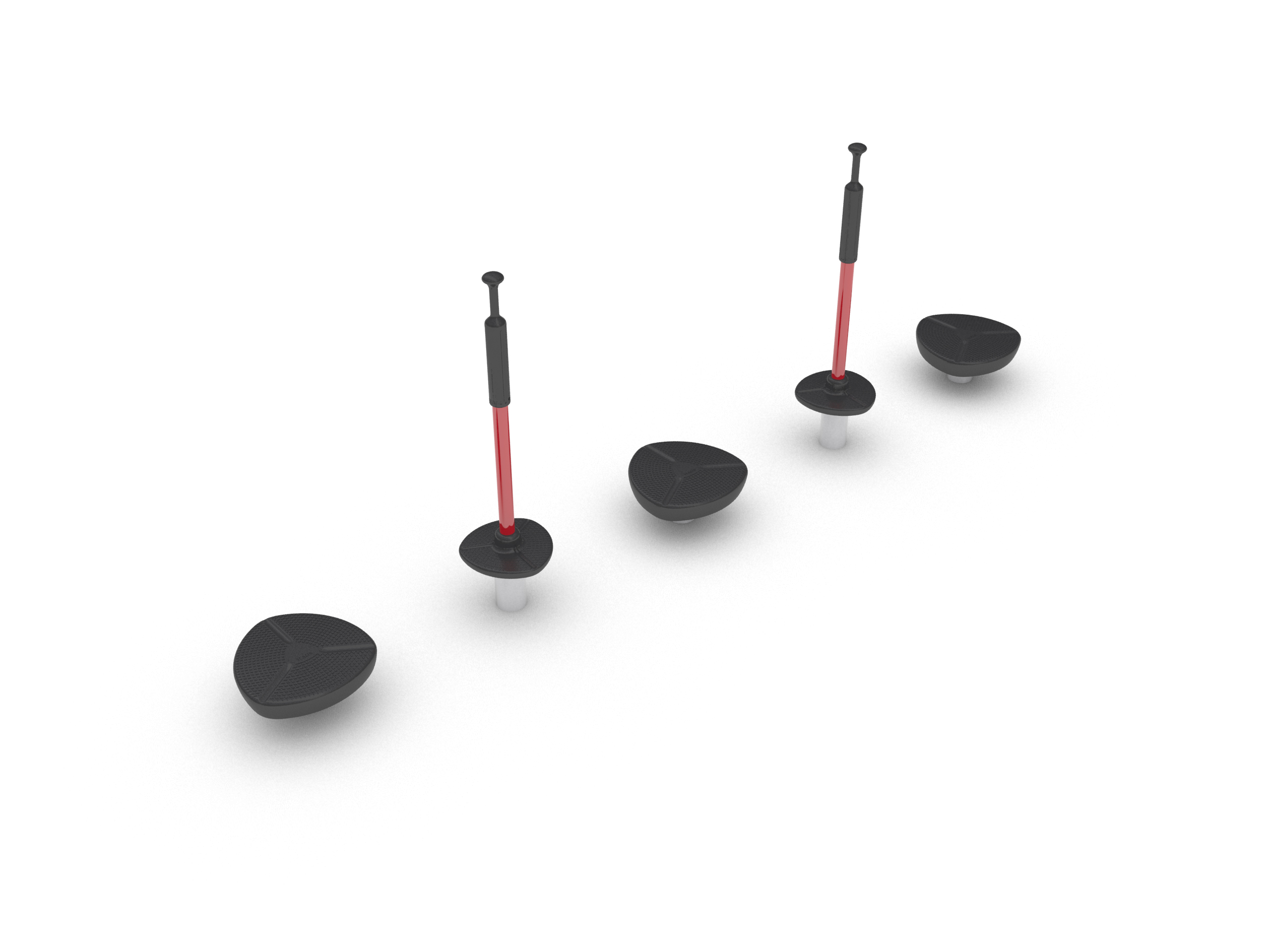 Parcours d'équilibre Ability pour enfants - Rouge - Fondation à enterrer - réf 8056730 - Hags_0